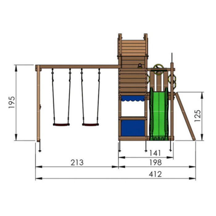 Lektorn Jungle Gym Resort m/rutschkana & gungmodul